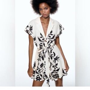 Zara Black and White Floral dress